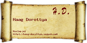 Haag Dorottya névjegykártya